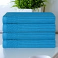 thumbnail image 1 of Superior Soho Ribbed Cotton Absorbent Bath Towel Set of 4, Azure, 1 of 9