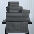 thumbnail image 1 of Superior Soho Ribbed Cotton 8-Piece Assorted Towel Set, Charcoal, 1 of 9