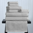 thumbnail image 1 of Superior Soho Ribbed Cotton 8-Piece Assorted Towel Set, Silver, 1 of 9
