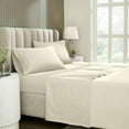 thumbnail image 1 of Superior Solid 1200-Thread Count Cotton Blend Sheet Set, Full, Ivory, 1 of 6