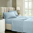thumbnail image 1 of Superior Solid 1200-Thread Count Cotton Blend Sheet Set, Full, Light Blue, 1 of 6