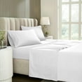 thumbnail image 1 of Superior Solid 1200-Thread Count Cotton Blend Sheet Set, Split King, White, 1 of 6