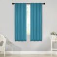thumbnail image 1 of Superior Blackout Solid Light Filtering Back Tab Curtain Panel Set, 26"X 63", Aqua, 1 of 9