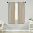 Superior Solid Blackout Back Tab Curtains, Set of 2, 26" x 63", Ivory