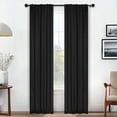 thumbnail image 1 of Superior Blackout Solid Light Filtering Back Tab Curtain Panel Set, 26" x 84", Black, 1 of 9