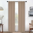 thumbnail image 1 of Superior Blackout Solid Light Filtering Back Tab Curtain Panel Set, 26"X 84", Smoked Ash, 1 of 9