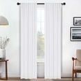 thumbnail image 1 of Superior Blackout Solid Light Filtering Back Tab Curtain Panel Set, 26"X 84", Snow White, 1 of 9