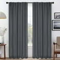 thumbnail image 1 of Superior Blackout Solid Light Filtering Back Tab Curtain Panel Set, 42" x 108", Grey, 1 of 9