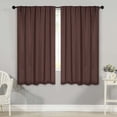 thumbnail image 1 of Superior Blackout Solid Light Filtering Back Tab Curtain Panel Set, 42" x 63", Cappuccino, 1 of 9