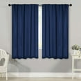 thumbnail image 1 of Superior Blackout Solid Light Filtering Back Tab Curtain Panel Set, 42" x 63", Navy Blue, 1 of 9