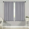 thumbnail image 1 of Superior Blackout Solid Light Filtering Back Tab Curtain Panel Set, 42"X 63", Silver, 1 of 9