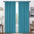thumbnail image 1 of Superior Blackout Solid Light Filtering Back Tab Curtain Panel Set, 52" x 108", Aqua, 1 of 11