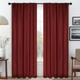 thumbnail image 1 of Superior Blackout Solid Light Filtering Back Tab Curtain Panel Set, 52"X 108", Sangria, 1 of 11
