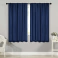 thumbnail image 1 of Superior Blackout Solid Light Filtering Back Tab Curtain Panel Set, 52"X 63", Navy Blue, 1 of 11