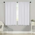 thumbnail image 1 of Superior Blackout Solid Light Filtering Back Tab Curtain Panel Set, 52"X 63", Snow White, 1 of 11