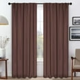 thumbnail image 1 of Superior Blackout Solid Light Filtering Back Tab Curtain Panel Set, 52" x 96", Cappuccino, 1 of 11