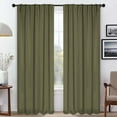 thumbnail image 1 of Superior Blackout Solid Light Filtering Back Tab Curtain Panel Set, 52"X 96", Olive Green, 1 of 11