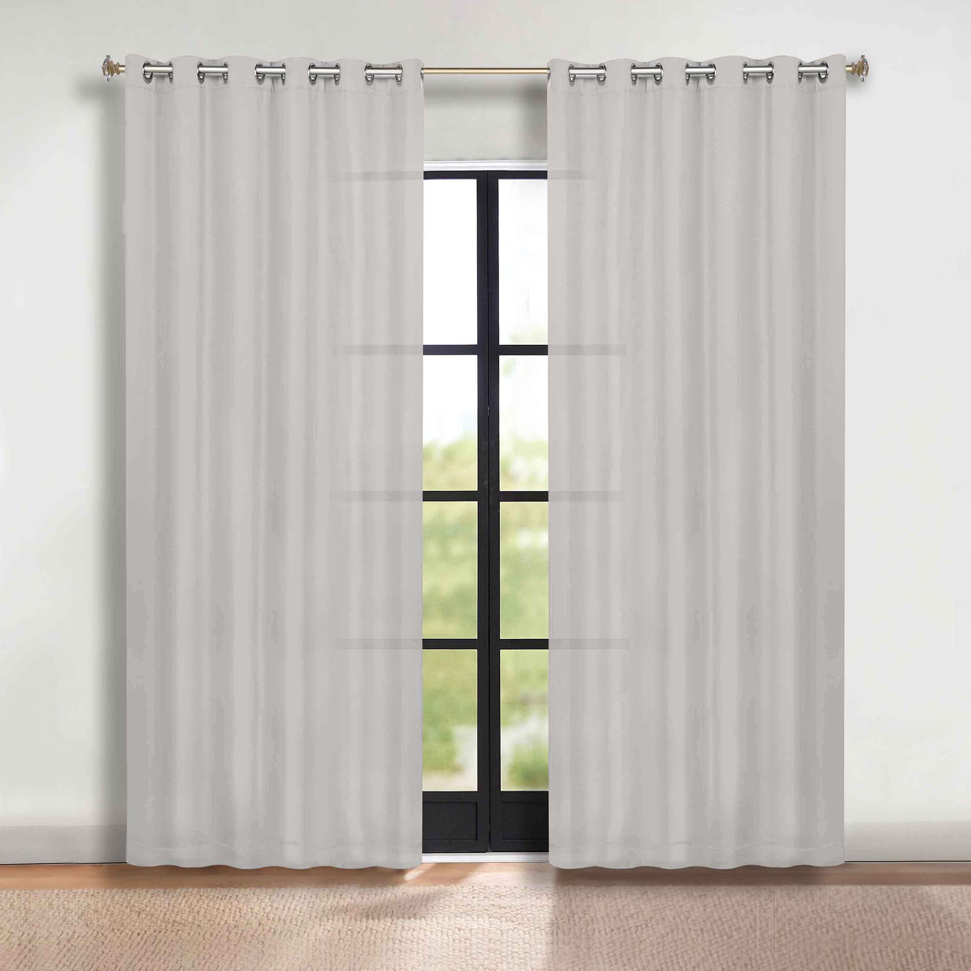 Superior Blackout Solid Light Filtering Grommet Curtain Panel Set, 70" x 120", Marshmellow