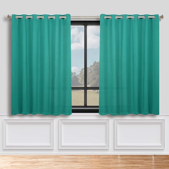 Superior Blackout Solid Light Filtering Grommet Curtain Panel Set, 70" x 63", Cerulean Blue