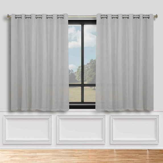 Superior Blackout Solid Light Filtering Grommet Curtain Panel Set, 70"X 63", Marshmellow