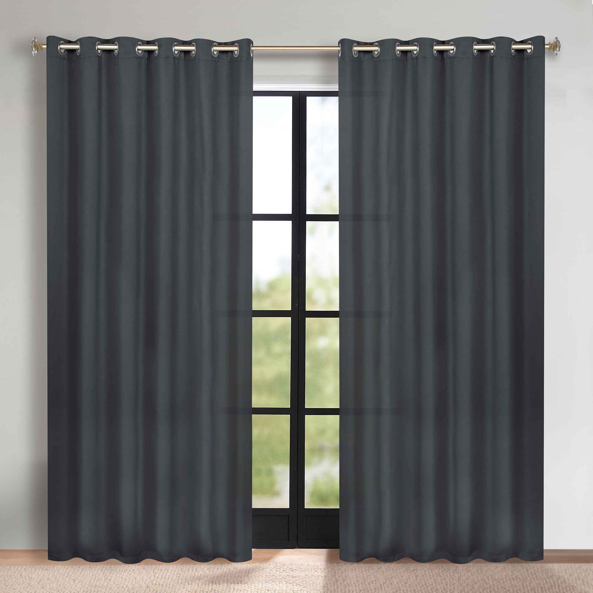 Superior Blackout Solid Light Filtering Grommet Curtain Panel Set, 70" x 84", Grey