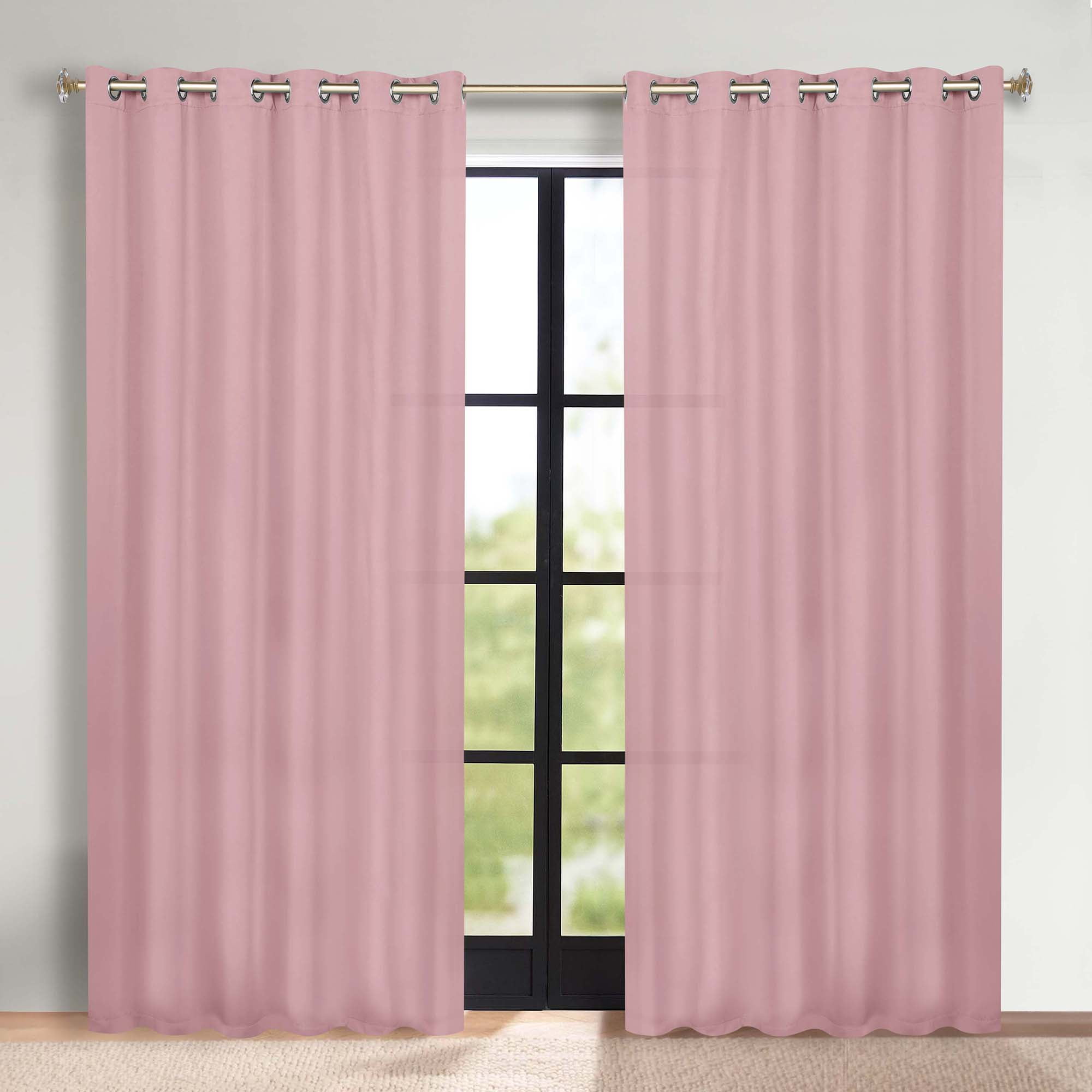Superior Blackout Solid Light Filtering Grommet Curtain Panel Set, 70" x 84", Mauve chalk