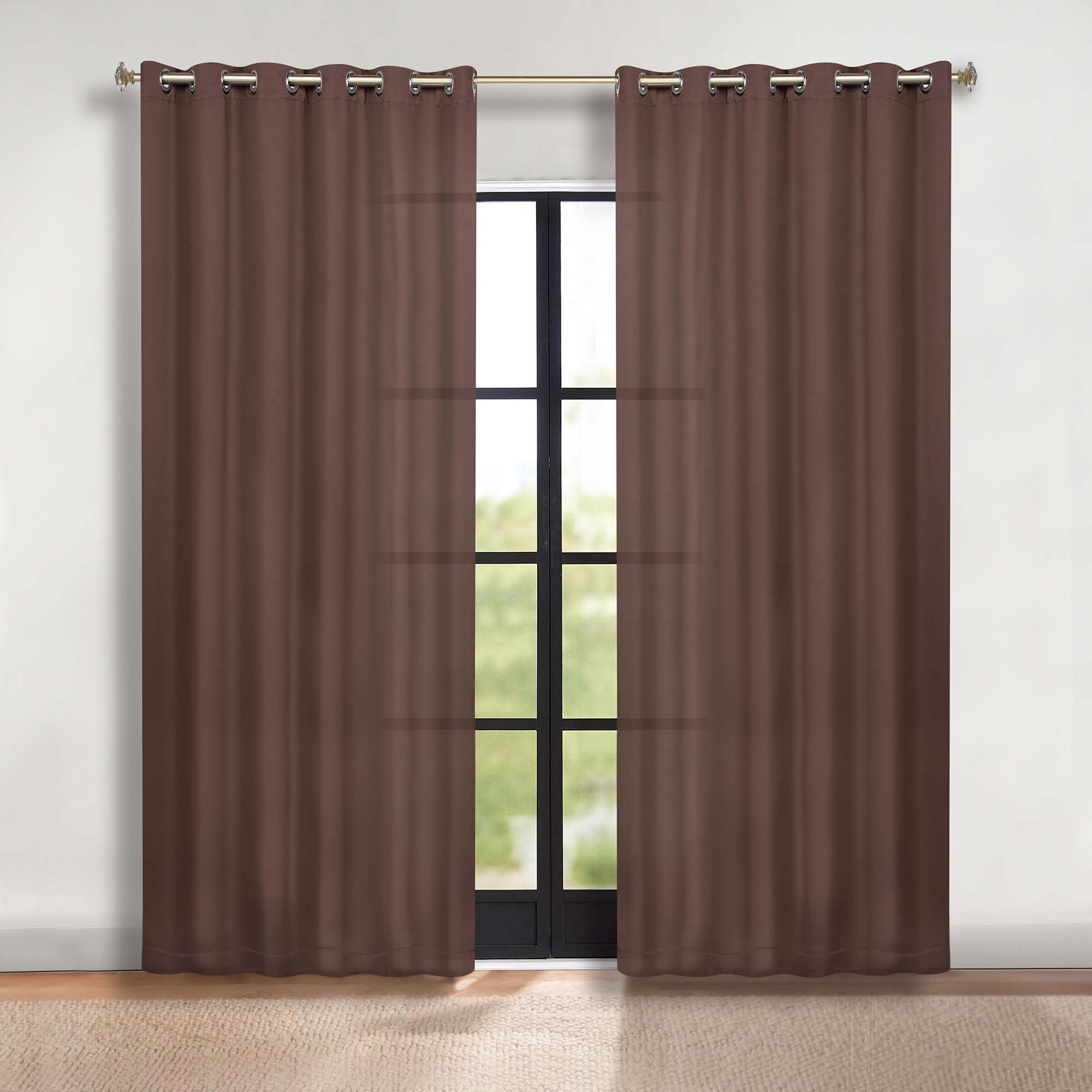 Superior Blackout Solid Light Filtering Grommet Curtain Panel Set, 70" x 96", Cappuccino