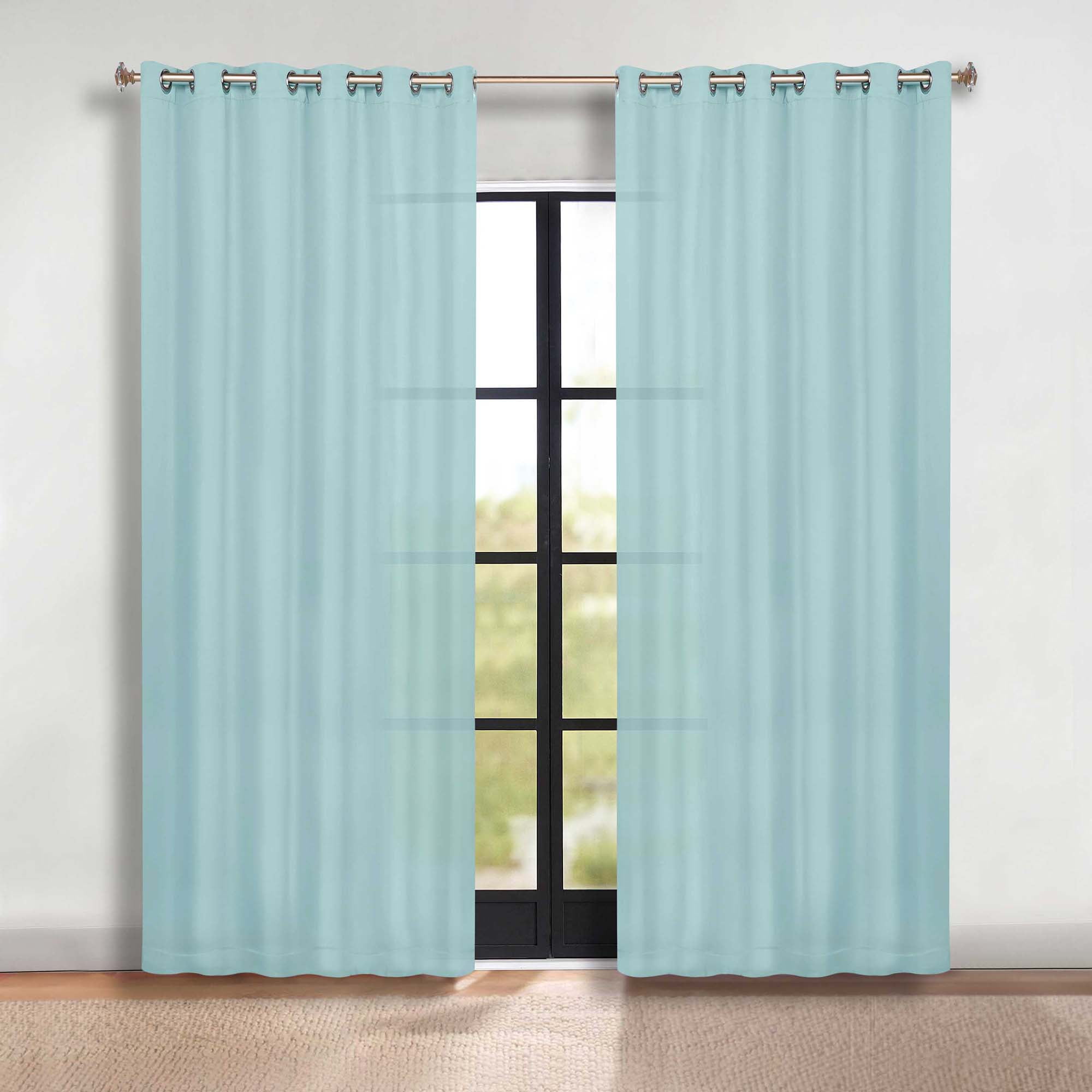 Superior Blackout Solid Light Filtering Grommet Curtain Panel Set, 70" x 96", Green Lily
