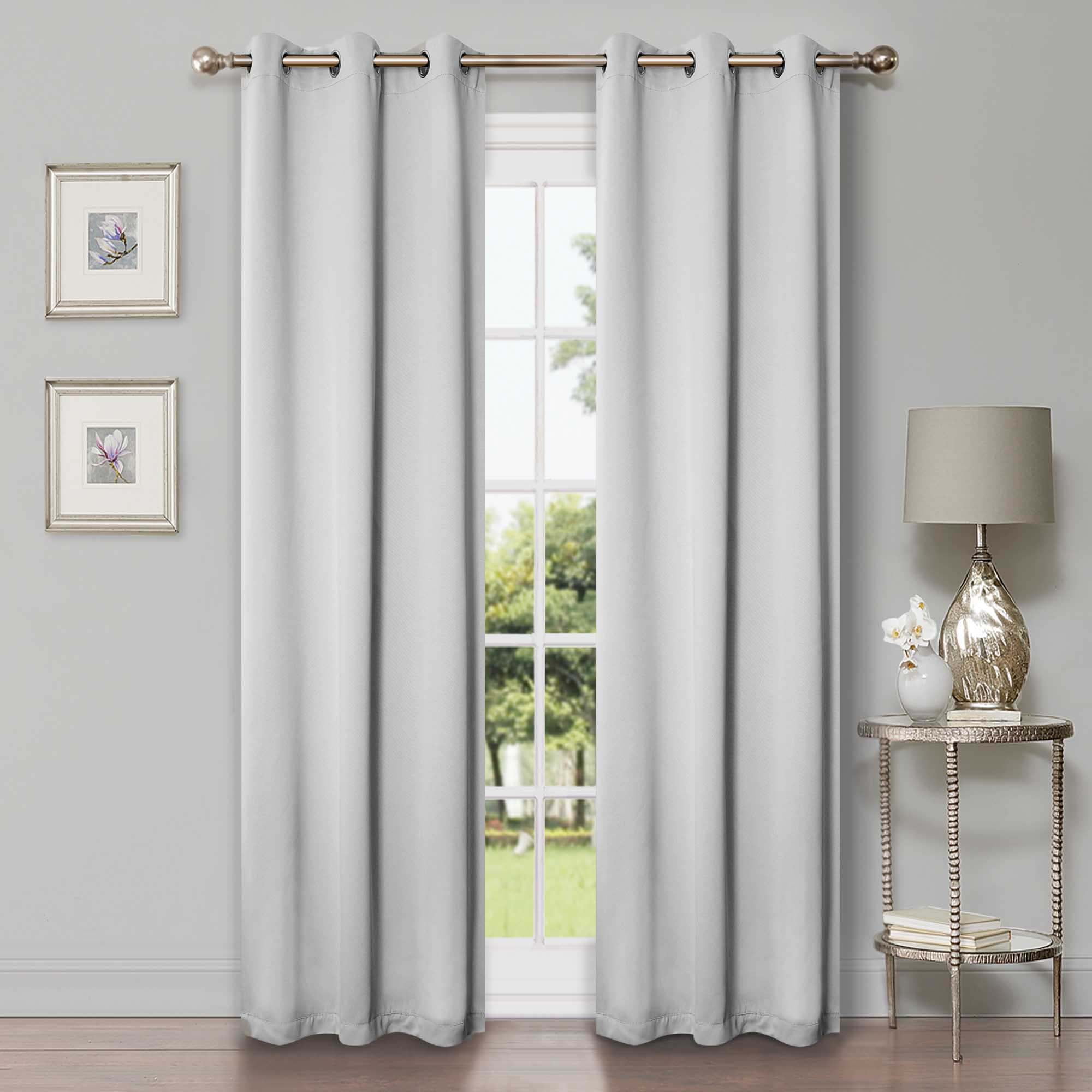 Superior Blackout Solid Light Filtering Grommet Curtain Panel Set, 42" x 96", Marshmellow
