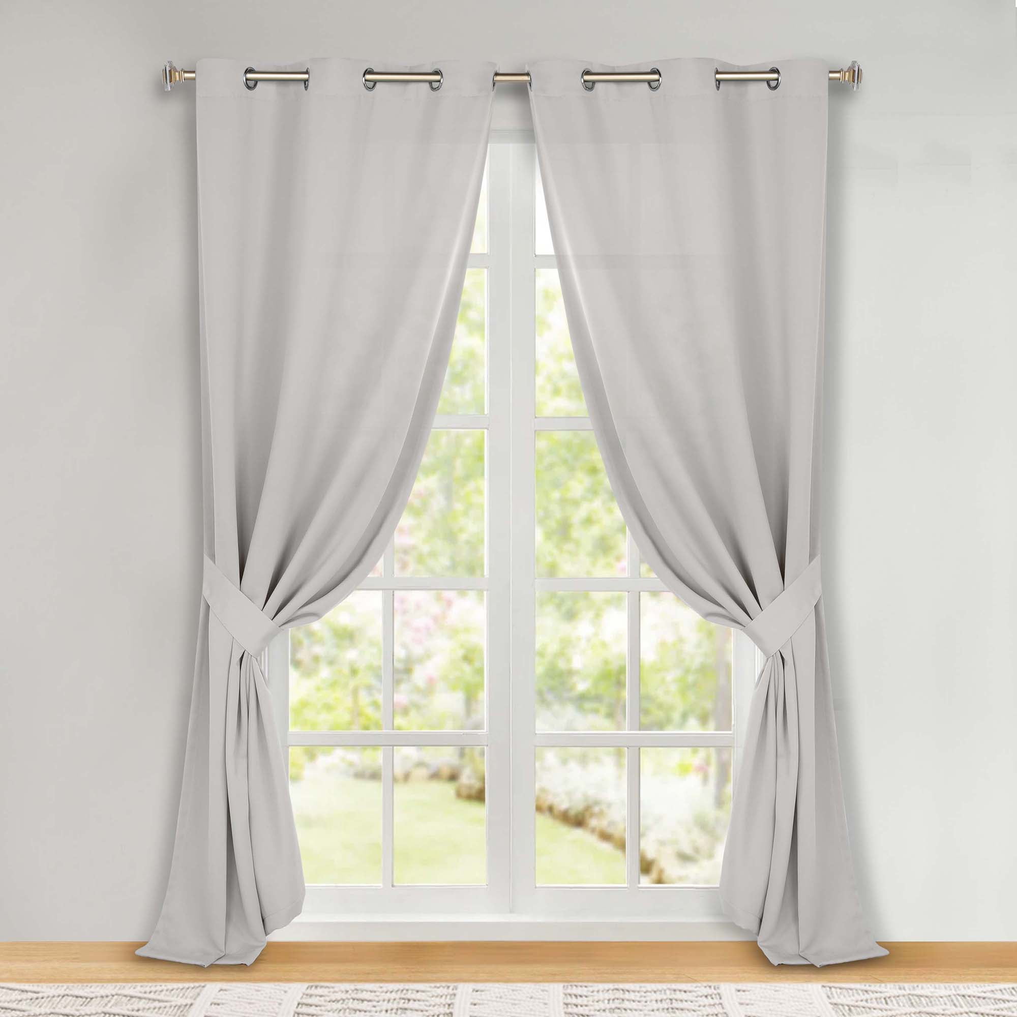 Superior Blackout Solid Light Filtering Grommet Curtain Panel Set, 46" x 108", Marshmellow