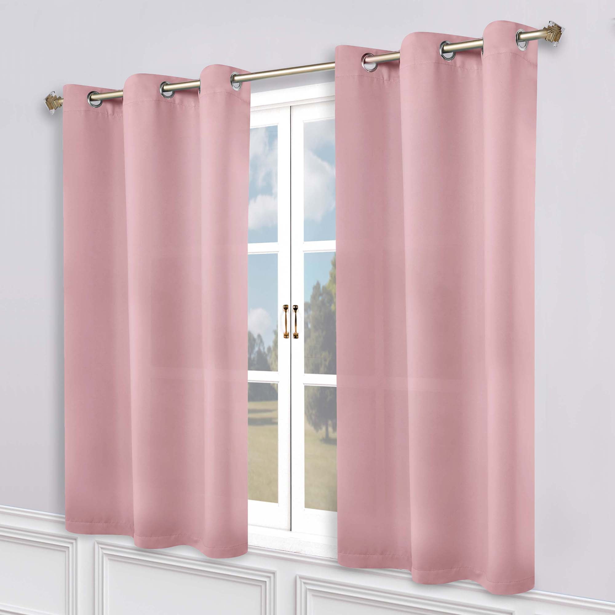 Superior Blackout Solid Light Filtering Grommet Curtain Panel Set, 52" x 63", Mauve chalk