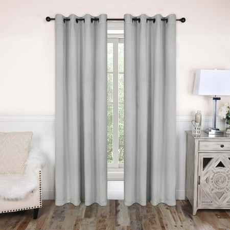 Superior Blackout Solid Light Filtering Grommet Curtain Panel Set, 52" x 108", Marshmellow