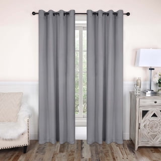 Superior Blackout Solid Light Filtering Grommet Curtain Panel Set, 52" x 72", Silver