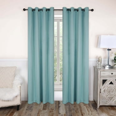 Superior Blackout Solid Light Filtering Grommet Curtain Panel Set, 52"X 84", Green Lily