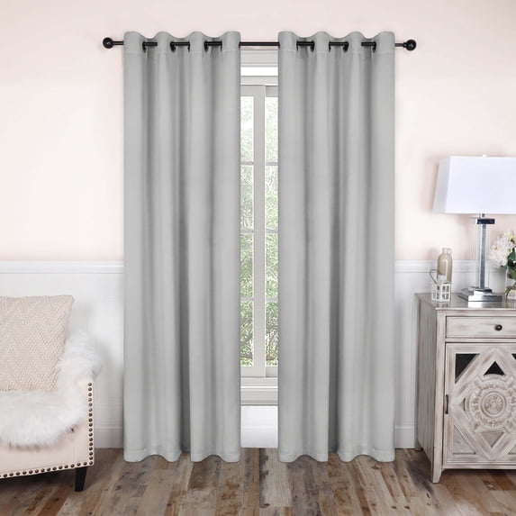 Superior Blackout Solid Light Filtering Grommet Curtain Panel Set, 52" x 84", White