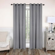 Superior Blackout Solid Light Filtering Grommet Curtain Panel Set, 52" x 84", Silver