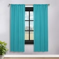 thumbnail image 1 of Superior Blackout Solid Light Filtering Rod pocket Curtain Panel Set, 36"X 72", Aqua, 1 of 11