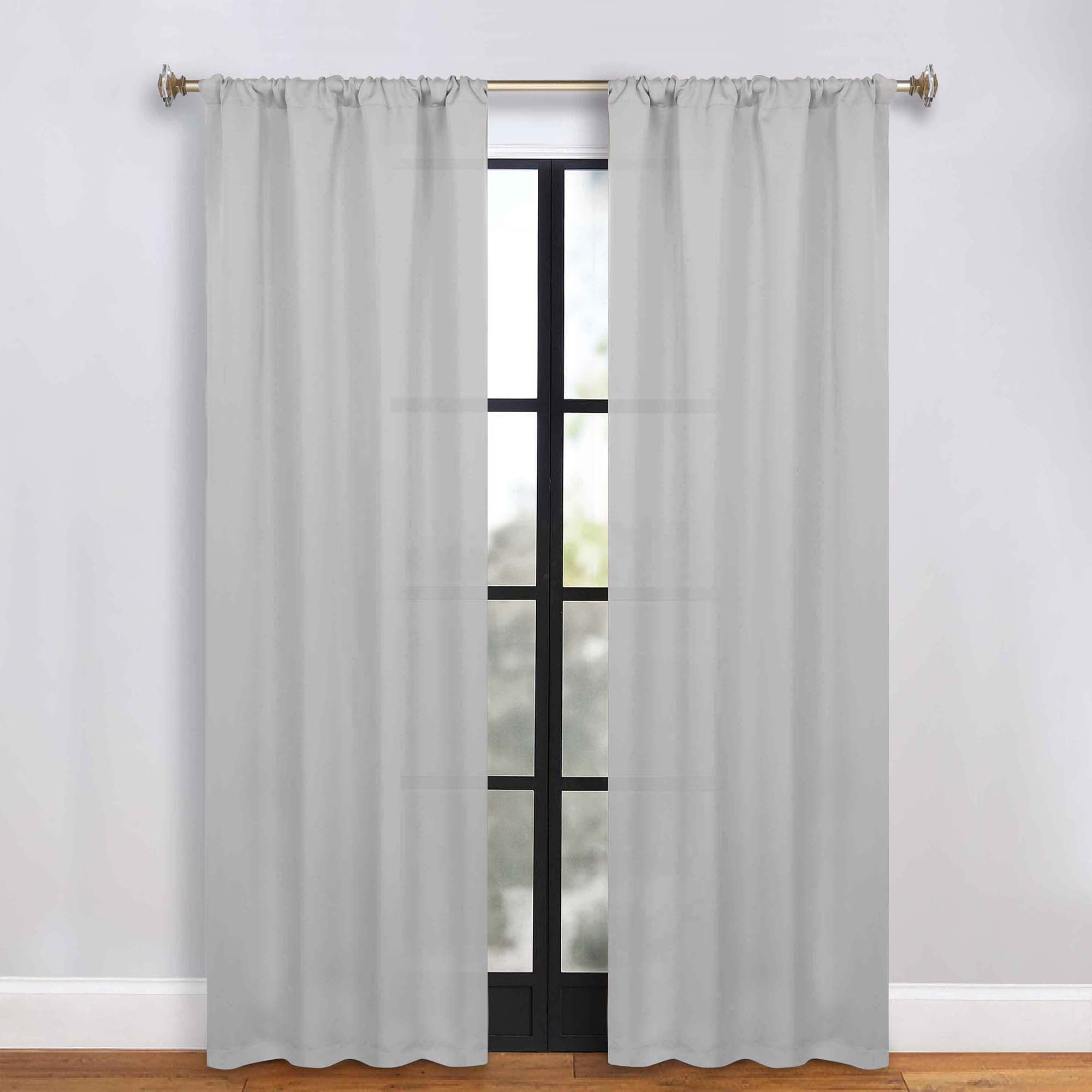 Superior Blackout Solid Light Filtering Rod pocket Curtain Panel Set, 36" x 84", Marshmellow