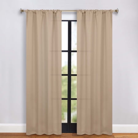 Superior Blackout Solid Light Filtering Rod pocket Curtain Panel Set, 36" x 84", Smoked Ash