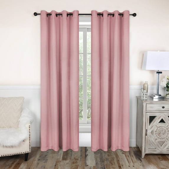 Superior Solid Blackout Curtain Set of 4, 52" x 84", Mauve Chalk