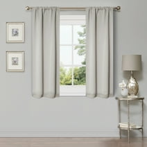 Superior Solid Blackout Curtain Set of 4, 26" x 63", Chrome