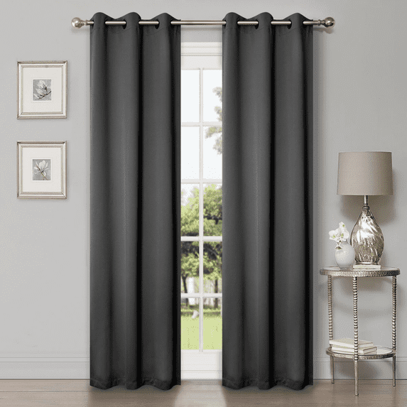 Superior Solid Blackout Curtain Set of 4, 42" x 63", Grey