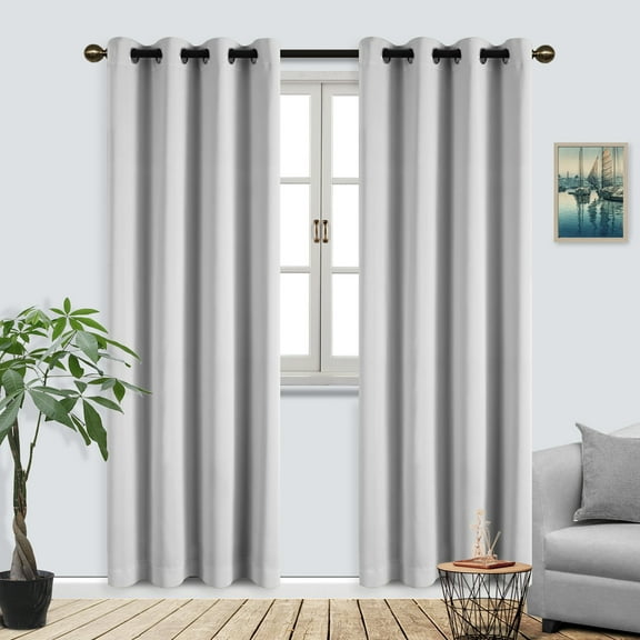 Superior Solid Blackout Curtain Set of 4, 52" x 84", Marshmallow