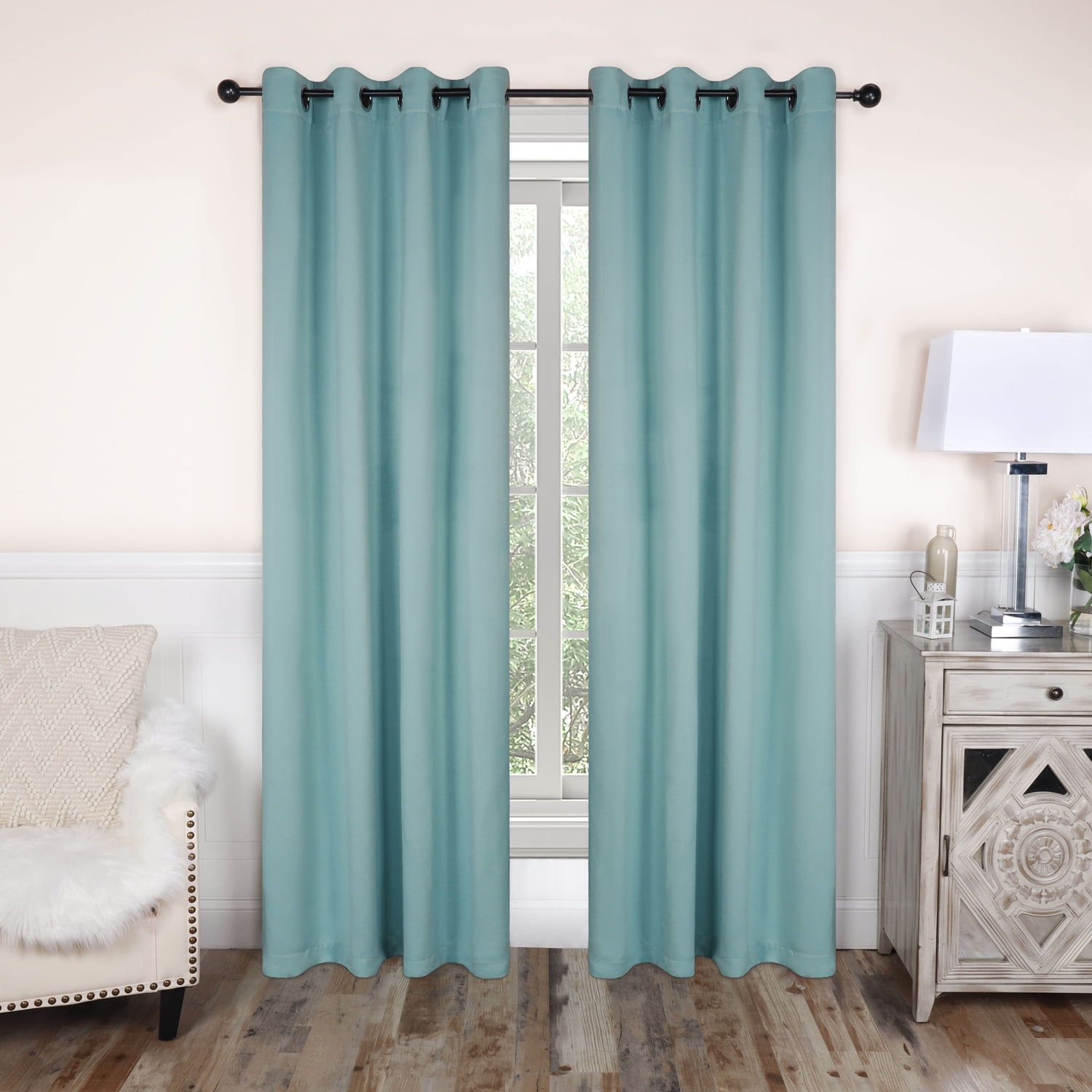 Superior Solid Blackout Curtain Set of 8, 52" x 84", Grey