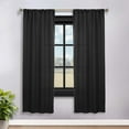 thumbnail image 1 of Superior Blackout Solid Light Filtering Rod pocket Curtain Panel Set, 36"X 72", Black, 1 of 9
