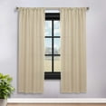 Superior Solid Blackout Curtains, Set of 2, 36" X 72", Ivory