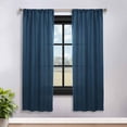 thumbnail image 1 of Superior Blackout Solid Light Filtering Rod pocket Curtain Panel Set, 36" x 72", Marine Blue, 1 of 9