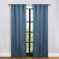 thumbnail image 1 of Superior Blackout Solid Light Filtering Rod pocket Curtain Panel Set, 36" x 84", Denim Blue, 1 of 9