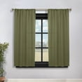 thumbnail image 1 of Superior Blackout Solid Light Filtering Rod pocket Curtain Panel Set, 36" x 63", Olive Green, 1 of 10