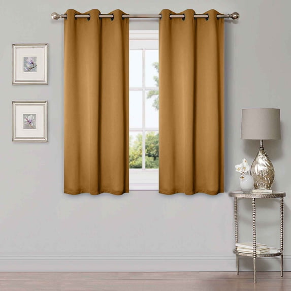 Superior Blackout Solid Light Filtering Grommet Curtain Panel Set, 42" x 63", Caramel Brown